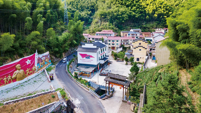 9月1日,航拍金华市武义县桃溪镇革命老区子坑村,崭新的民.