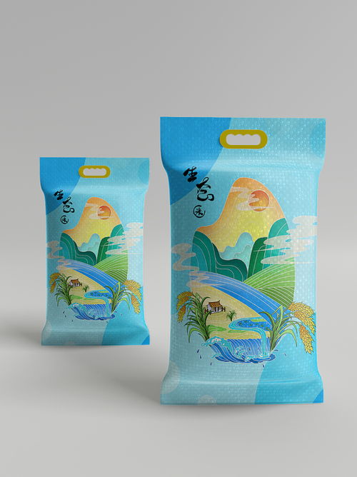 大米包装插画 产品图
